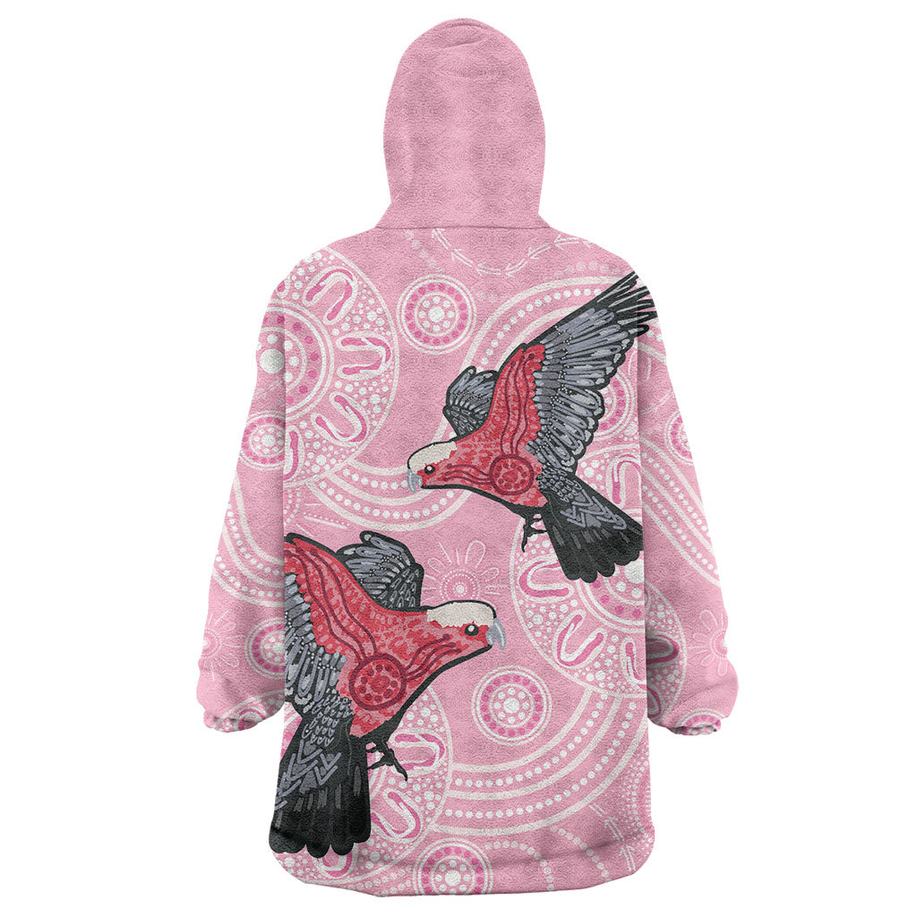 Pink Galah Aussie Aboriginal Wearable Blanket Hoodie Soaring High