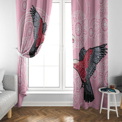 Pink Galah Aussie Aboriginal Window Curtain Soaring High