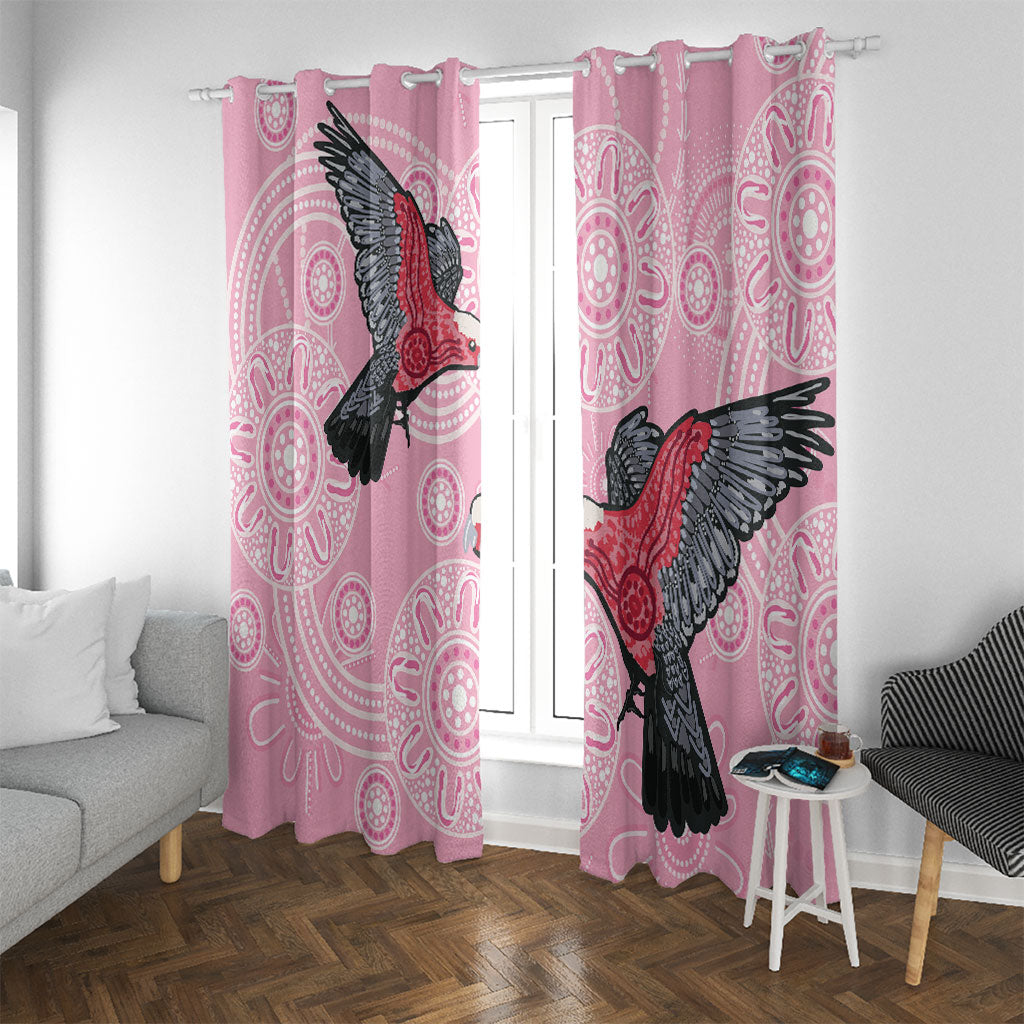 Pink Galah Aussie Aboriginal Window Curtain Soaring High