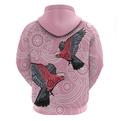 Pink Galah Aussie Aboriginal Zip Hoodie Soaring High
