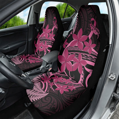 Aotearoa Maori Car Seat Cover Pink Fern Ribbons on Black