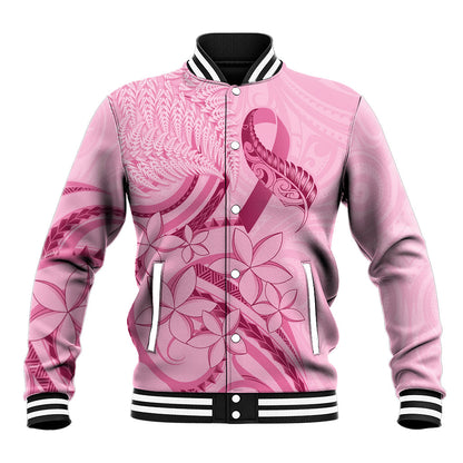 Aotearoa Maori Baseball Jacket Pink Fern Ribbons