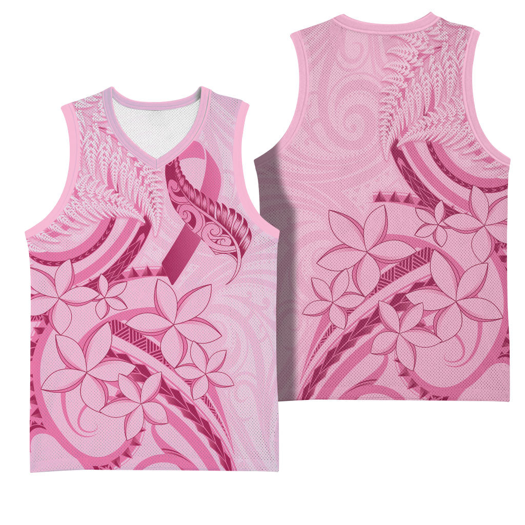 Aotearoa Maori Basketball Jersey Pink Fern Ribbons