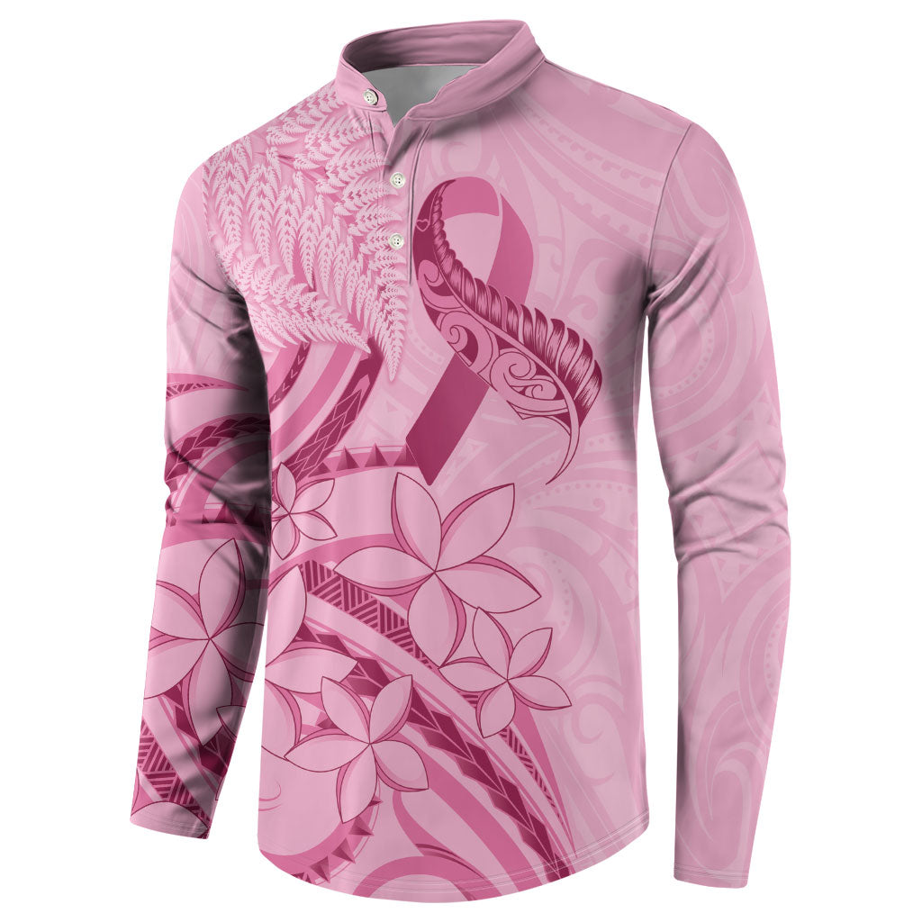 Aotearoa Maori Button Sweatshirt Pink Fern Ribbons