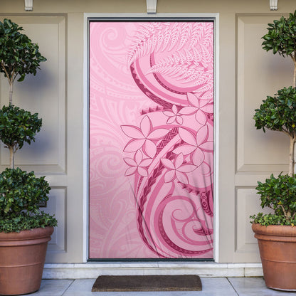 Aotearoa Maori Door Cover Pink Fern Ribbons