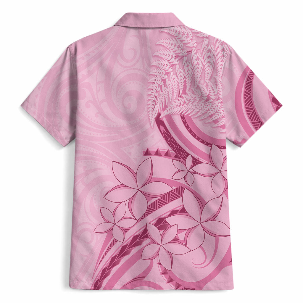 Aotearoa Maori Hawaiian Shirt Pink Fern Ribbons