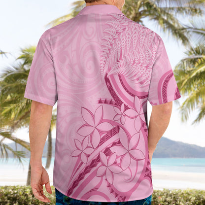 Aotearoa Maori Hawaiian Shirt Pink Fern Ribbons