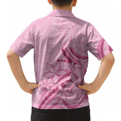 Aotearoa Maori Hawaiian Shirt Pink Fern Ribbons
