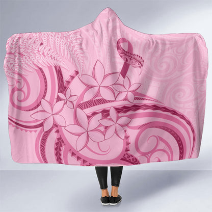 Aotearoa Maori Hooded Blanket Pink Fern Ribbons