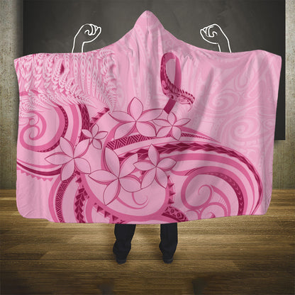 Aotearoa Maori Hooded Blanket Pink Fern Ribbons
