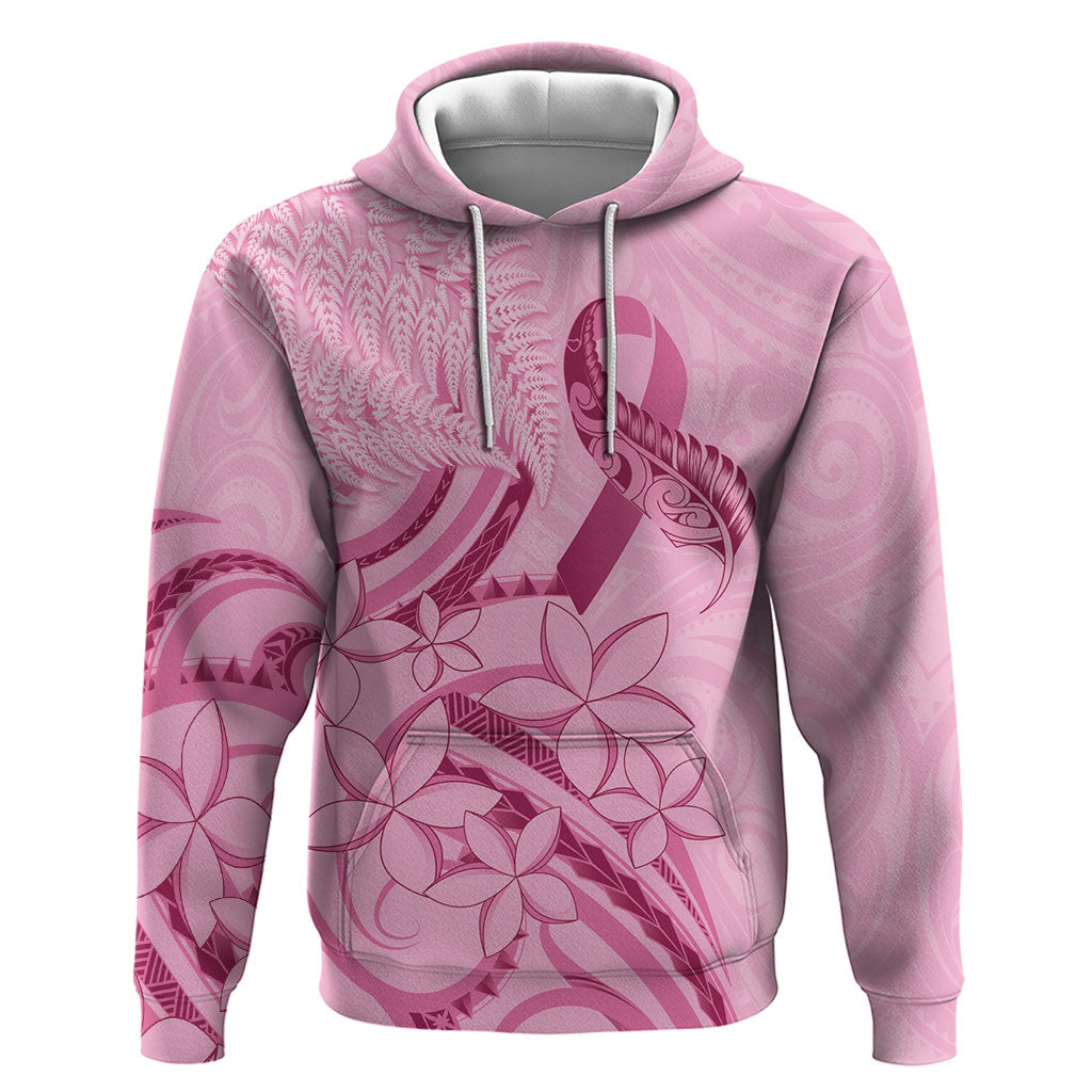 Aotearoa Maori Hoodie Pink Fern Ribbons