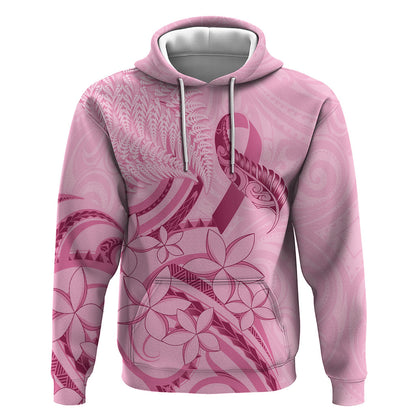 Aotearoa Maori Hoodie Pink Fern Ribbons