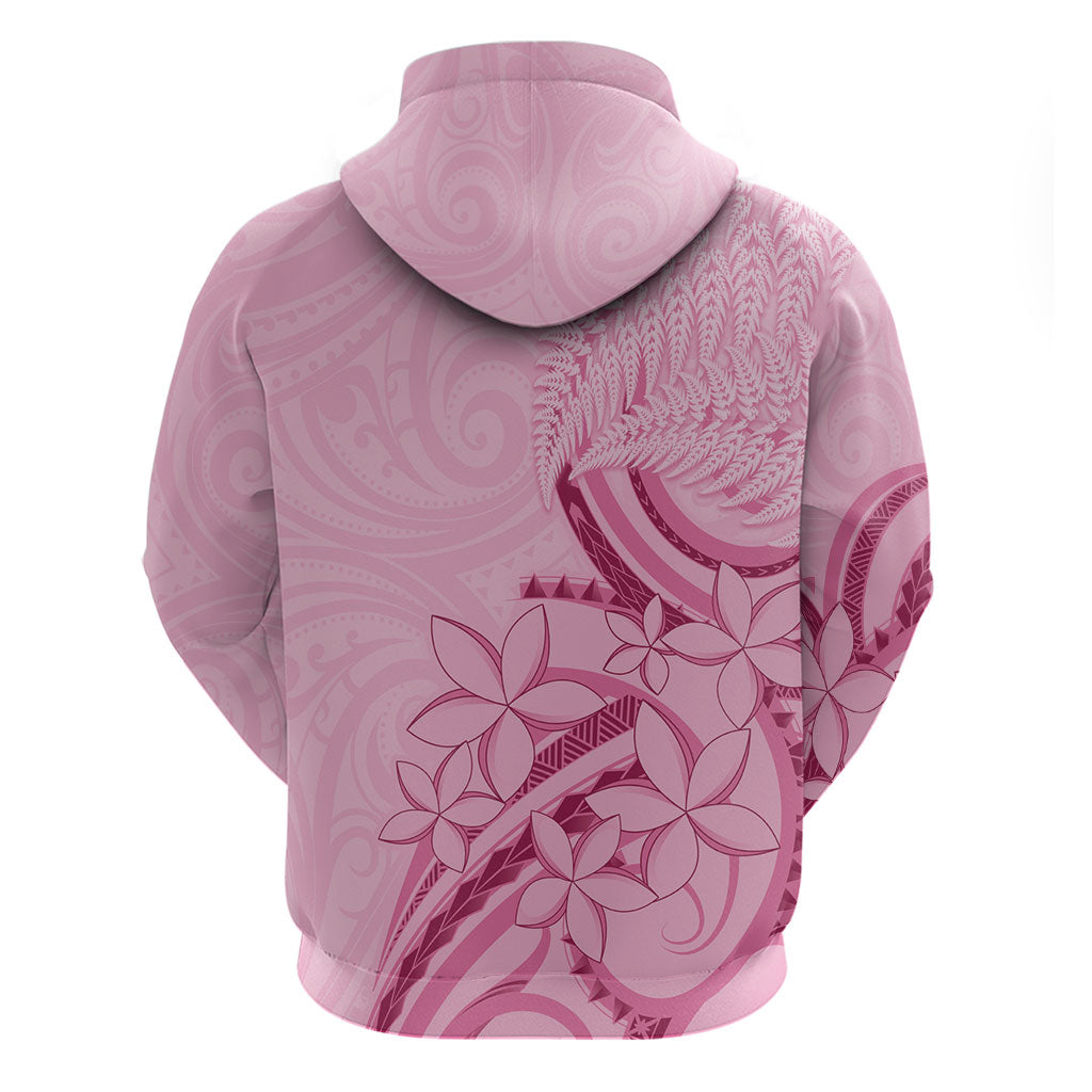 Aotearoa Maori Hoodie Pink Fern Ribbons