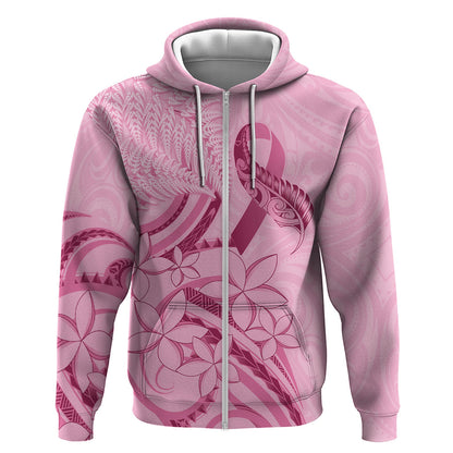 Aotearoa Maori Hoodie Pink Fern Ribbons