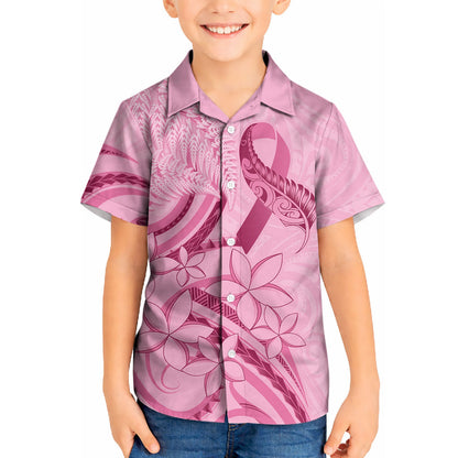 Aotearoa Maori Kid Hawaiian Shirt Pink Fern Ribbons