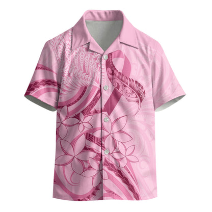 Aotearoa Maori Kid Hawaiian Shirt Pink Fern Ribbons