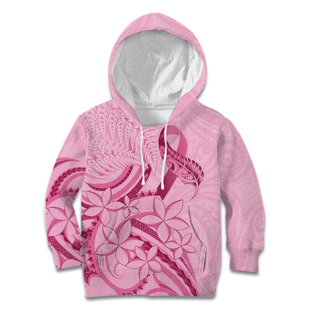 Aotearoa Maori Kid Hoodie Pink Fern Ribbons
