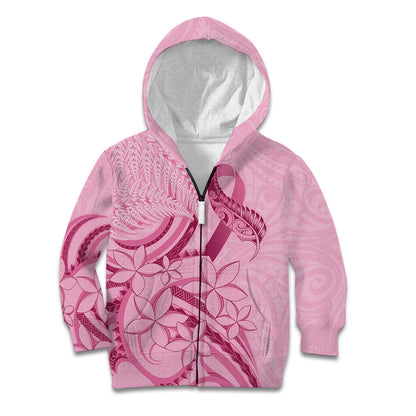 Aotearoa Maori Kid Hoodie Pink Fern Ribbons