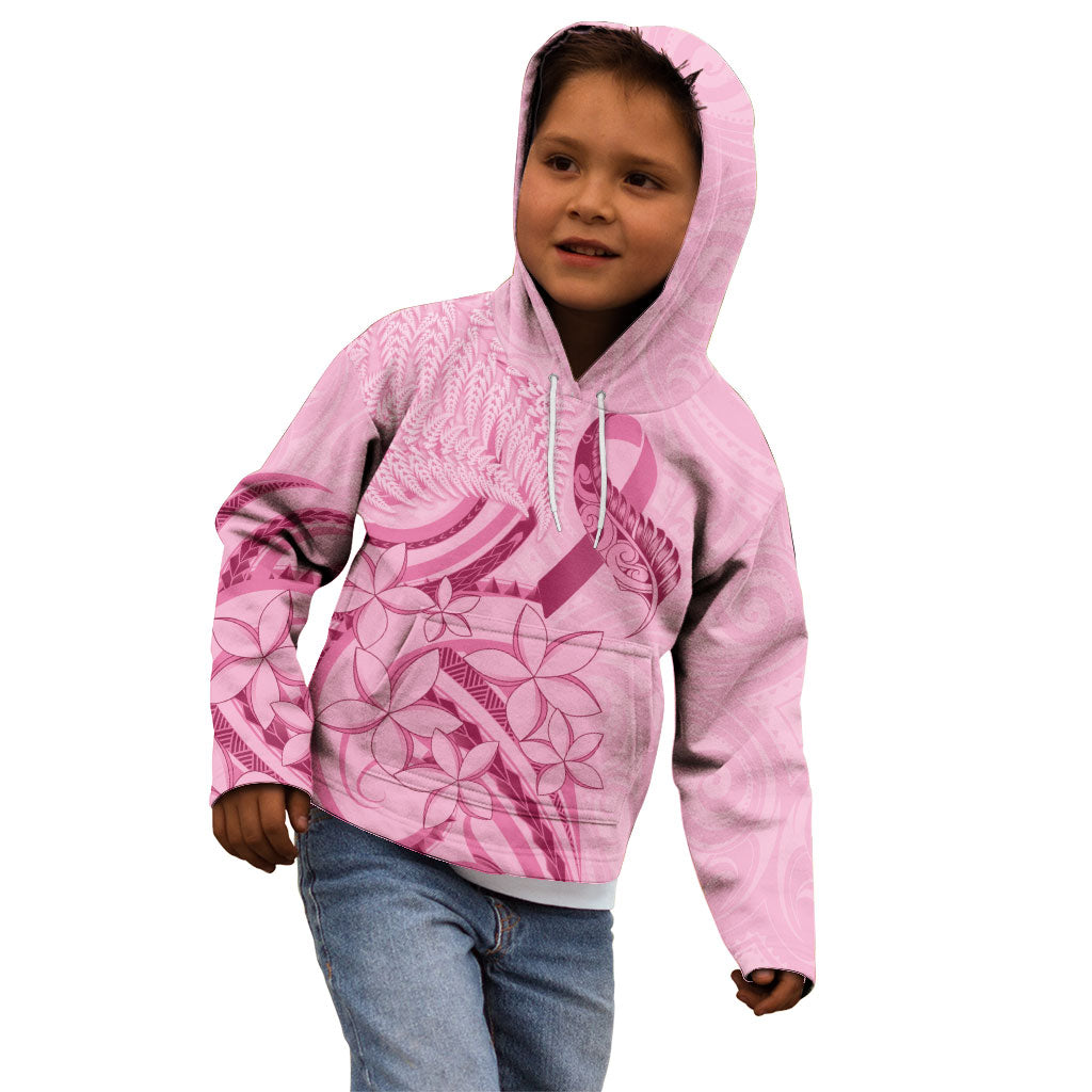 Aotearoa Maori Kid Hoodie Pink Fern Ribbons