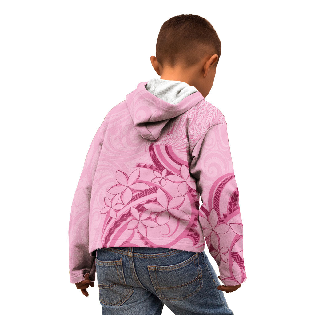 Aotearoa Maori Kid Hoodie Pink Fern Ribbons