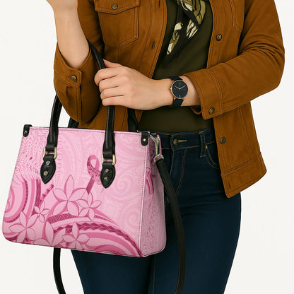 Aotearoa Maori Leather Bag Pink Fern Ribbons