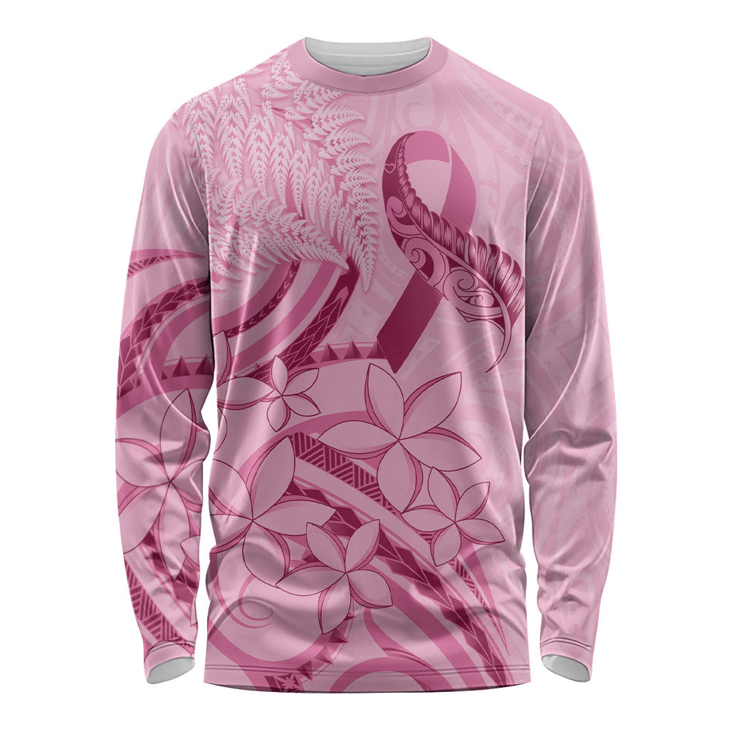 Aotearoa Maori Long Sleeve Shirt Pink Fern Ribbons