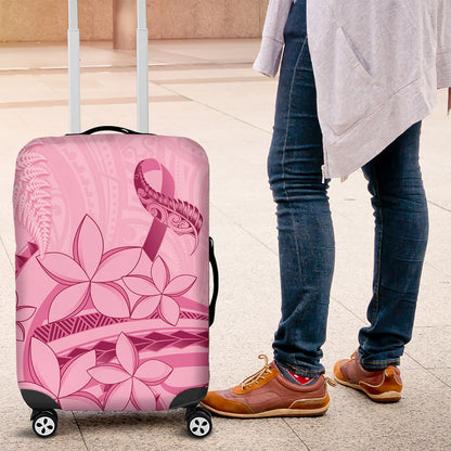 Aotearoa Maori Luggage Cover Pink Fern Ribbons