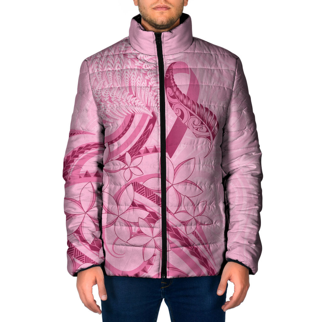 Aotearoa Maori Padded Jacket Pink Fern Ribbons