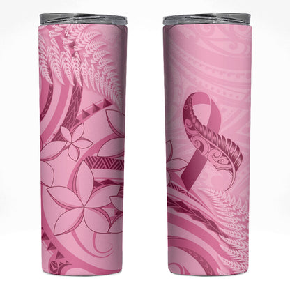 Aotearoa Maori Skinny Tumbler Pink Fern Ribbons