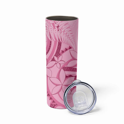 Aotearoa Maori Skinny Tumbler Pink Fern Ribbons