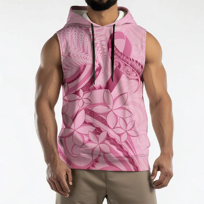 Aotearoa Maori Sleeveless Hoodie Pink Fern Ribbons
