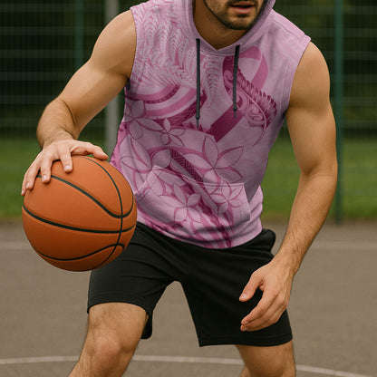 Aotearoa Maori Sleeveless Hoodie Pink Fern Ribbons