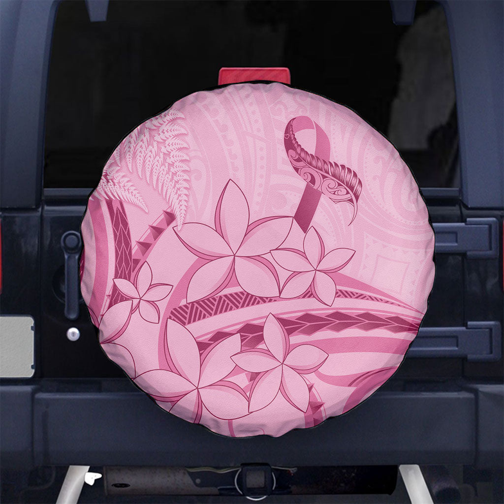 Aotearoa Maori Spare Tire Cover Pink Fern Ribbons