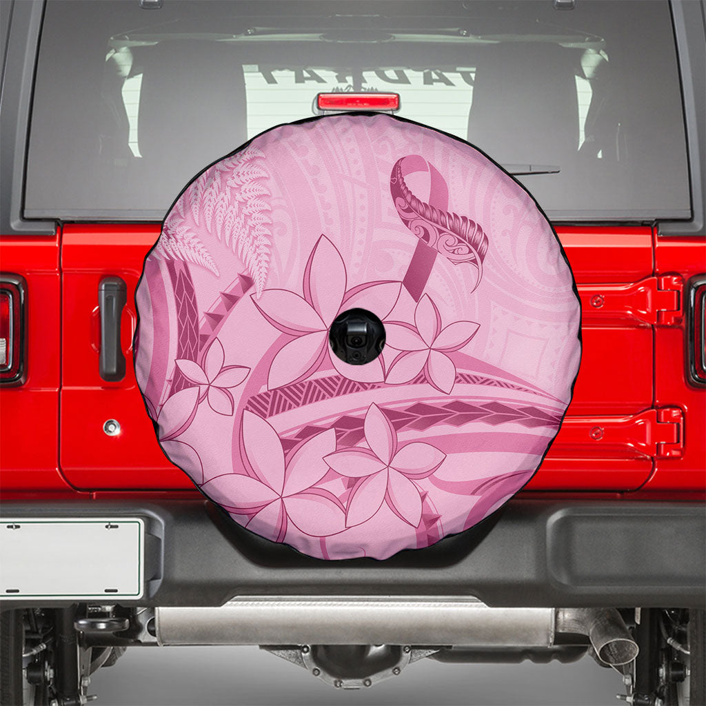 Aotearoa Maori Spare Tire Cover Pink Fern Ribbons