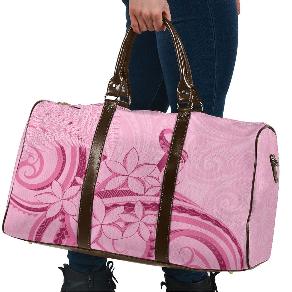 Aotearoa Maori Travel Bag Pink Fern Ribbons