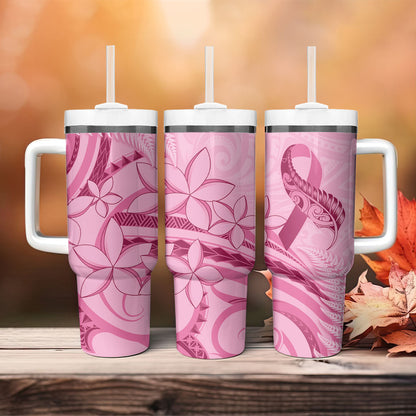 Aotearoa Maori Tumbler With Handle Pink Fern Ribbons