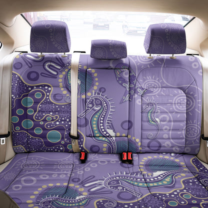 Australia Epilepsy Month Back Car Seat Cover Aboriginal Purple Ribbon with Seahorse