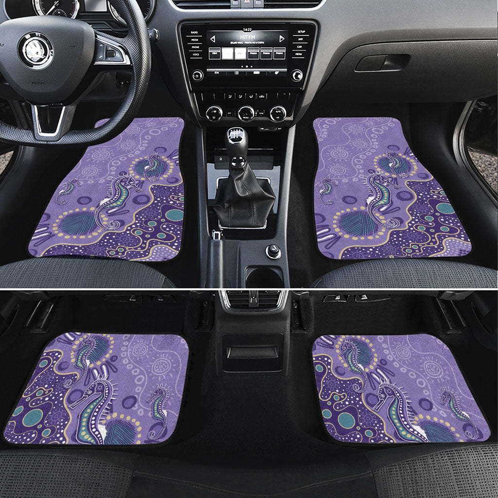 Australia Epilepsy Month Car Mats Aboriginal Purple Ribbon with Seahorse