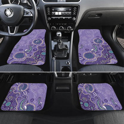 Australia Epilepsy Month Car Mats Aboriginal Purple Ribbon with Seahorse