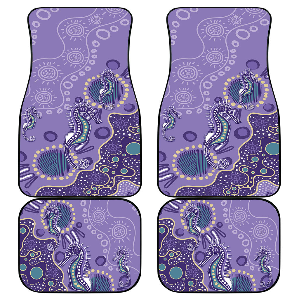 Australia Epilepsy Month Car Mats Aboriginal Purple Ribbon with Seahorse