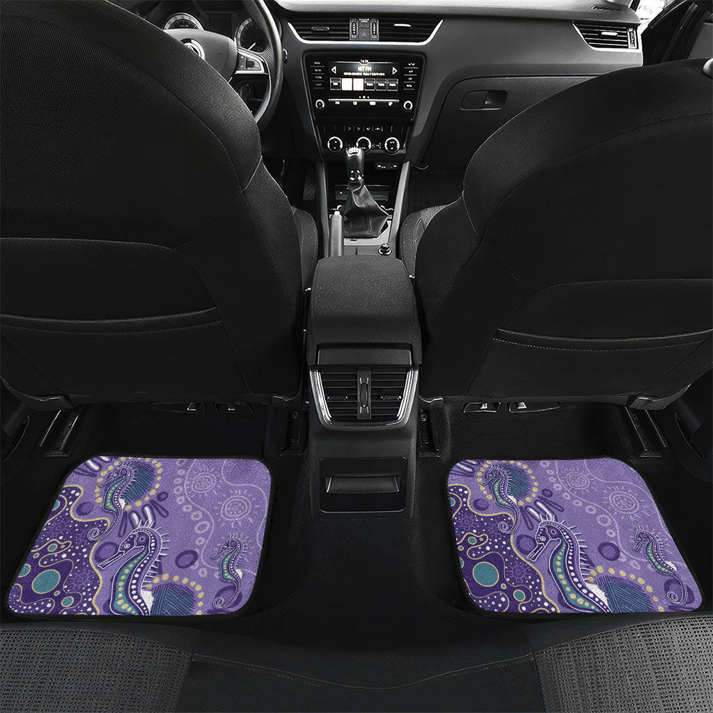 Australia Epilepsy Month Car Mats Aboriginal Purple Ribbon with Seahorse