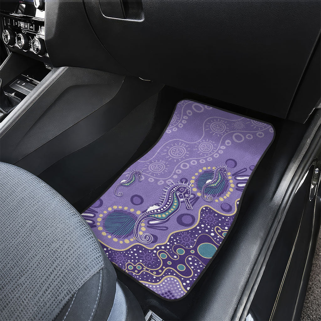 Australia Epilepsy Month Car Mats Aboriginal Purple Ribbon with Seahorse