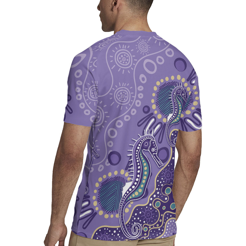 Australia Epilepsy Month Rugby Jersey Aboriginal Purple Ribbon with Seahorse