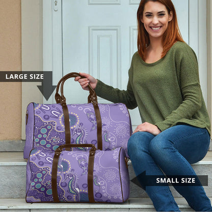 Australia Epilepsy Month Travel Bag Aboriginal Purple Ribbon with Seahorse