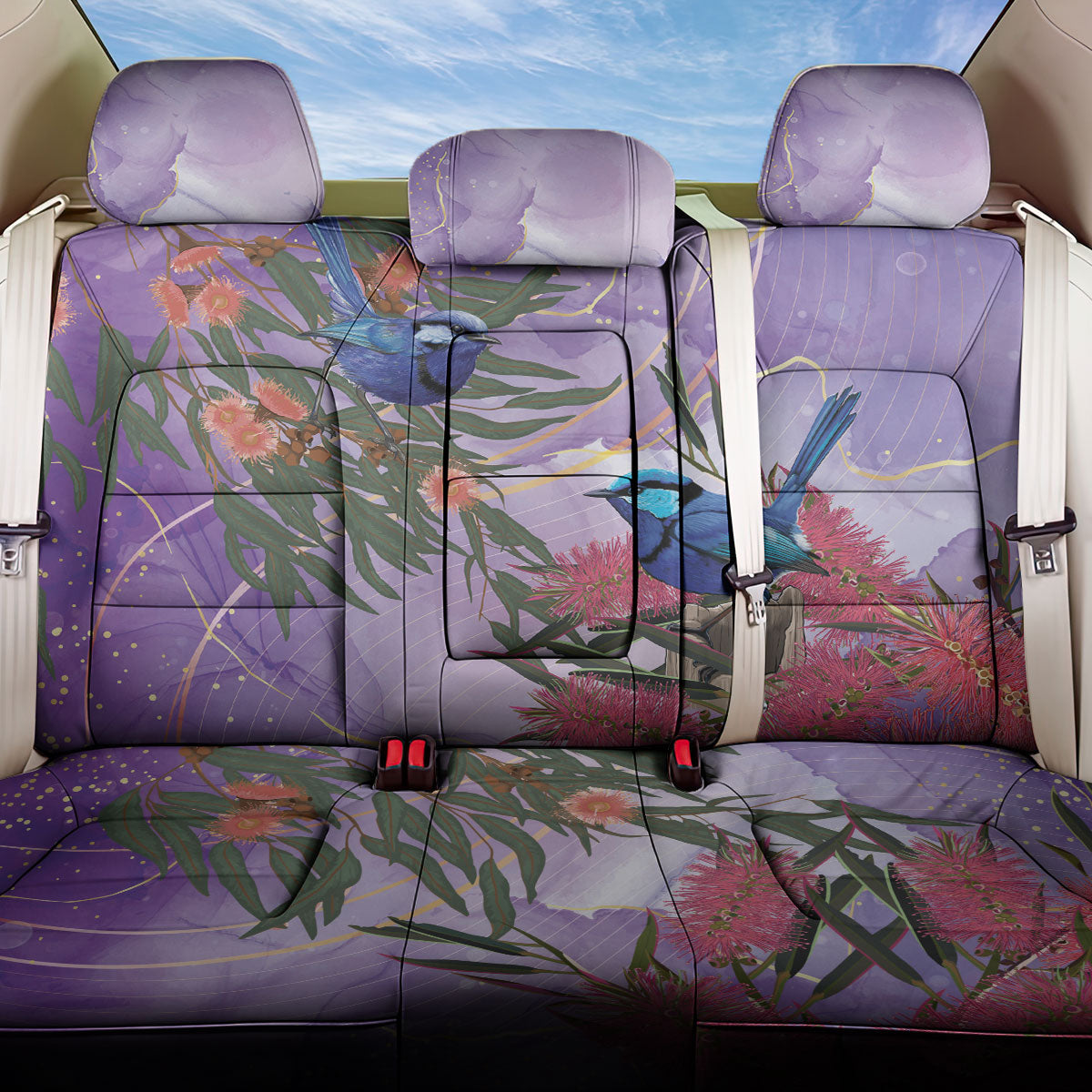 Australia Splendid Fairy Wren on Eucalyptus Back Car Seat Cover Epilepsy Prevention