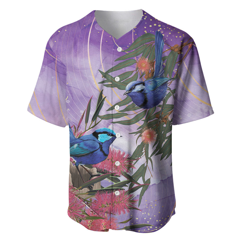 Australia Splendid Fairy Wren on Eucalyptus Baseball Jersey Epilepsy Prevention