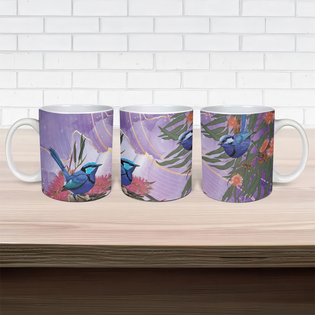 Australia Splendid Fairy Wren on Eucalyptus Ceramic Mug Epilepsy Prevention