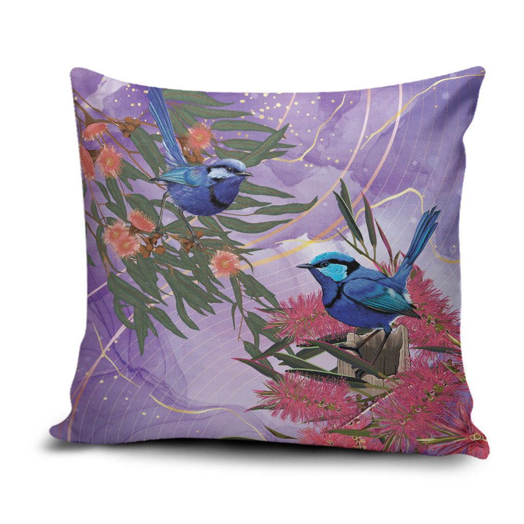 Australia Splendid Fairy Wren on Eucalyptus Pillow Cover Epilepsy Prevention
