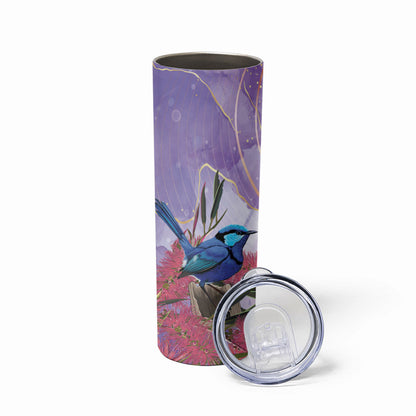 Australia Splendid Fairy Wren on Eucalyptus Skinny Tumbler Epilepsy Prevention