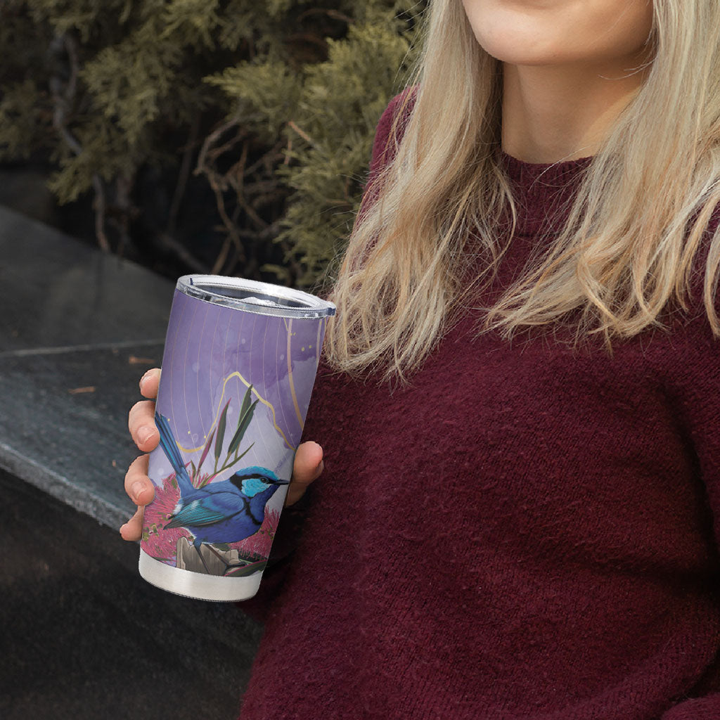 Australia Splendid Fairy Wren on Eucalyptus Tumbler Cup Epilepsy Prevention